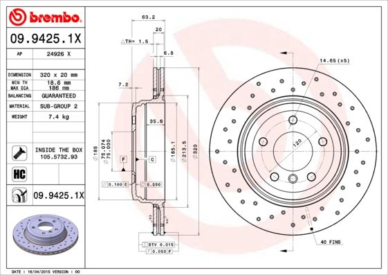BREMBO Kočioni disk