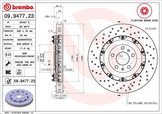 BREMBO Kočioni disk