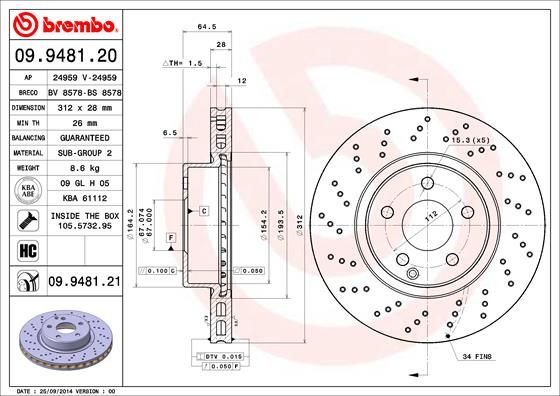 BREMBO Kočioni disk