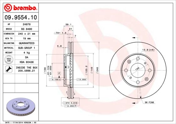 BREMBO Kočioni disk