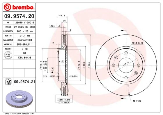 BREMBO Kočioni disk