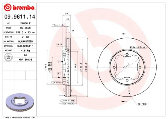 BREMBO Kočioni disk