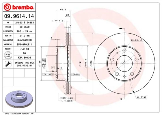 BREMBO Kočioni disk