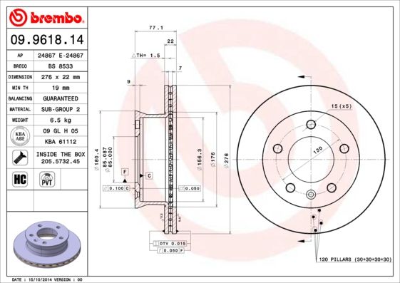 BREMBO Kočioni disk