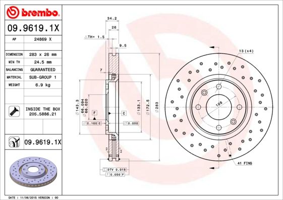 BREMBO Kočioni disk