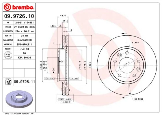BREMBO Kočioni disk