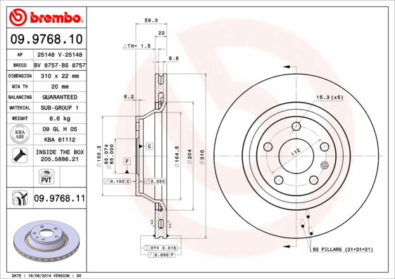 BREMBO Kočioni disk
