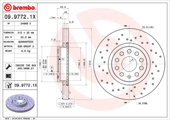 BREMBO Kočioni disk