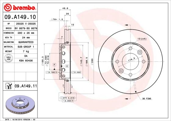 BREMBO Kočioni disk