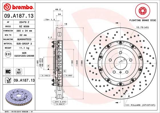 BREMBO Kočioni disk