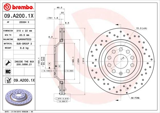 BREMBO Kočioni disk