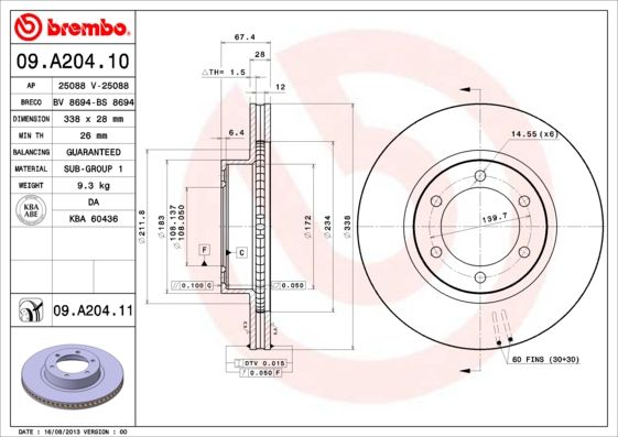BREMBO Kočioni disk