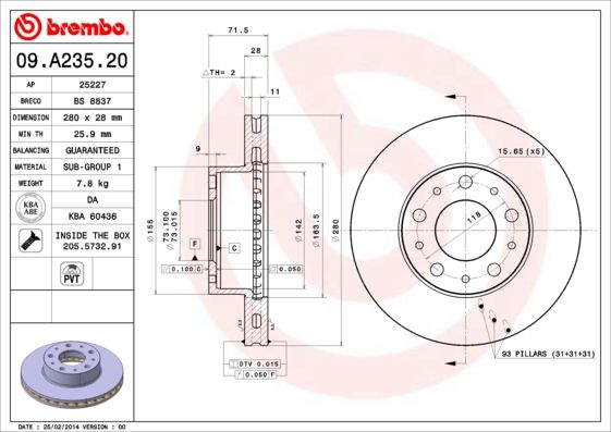 BREMBO Kočioni disk