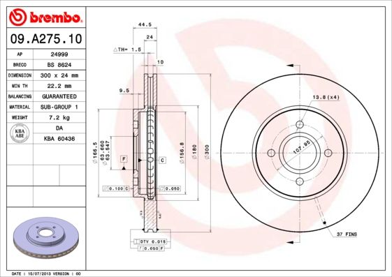 BREMBO Kočioni disk