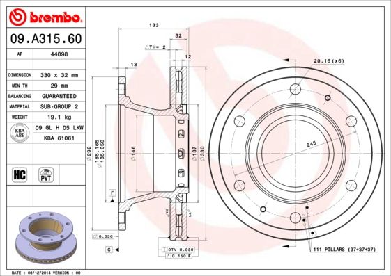 BREMBO Kočioni disk