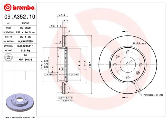 BREMBO Kočioni disk