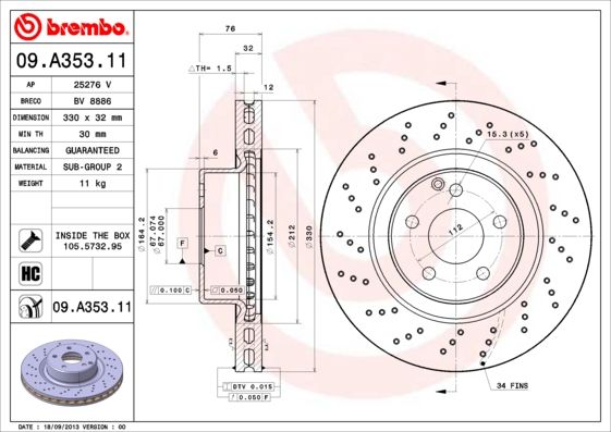 BREMBO Kočioni disk