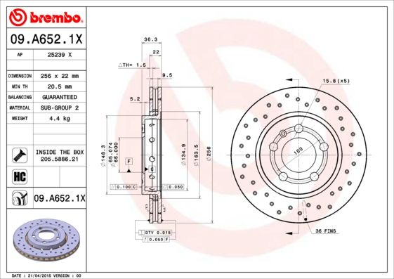 BREMBO Kočioni disk