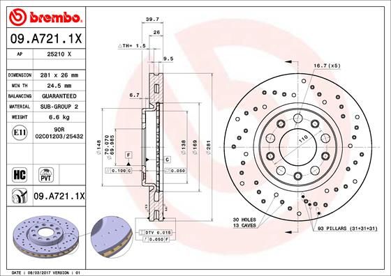 BREMBO Kočioni disk