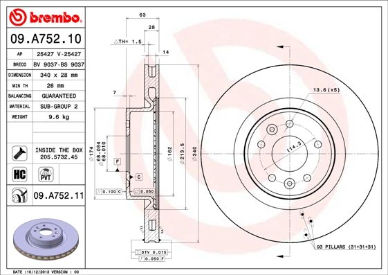 BREMBO Kočioni disk
