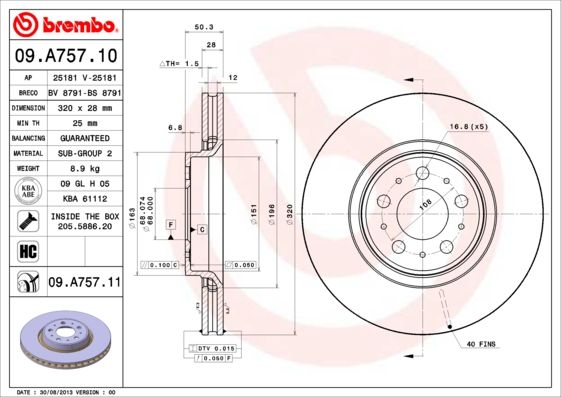 BREMBO Kočioni disk