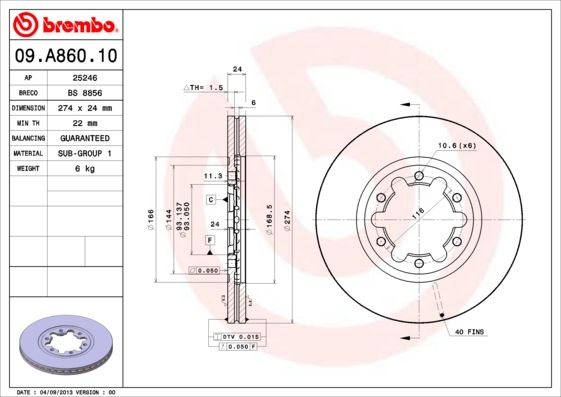 BREMBO Kočioni disk