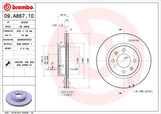 BREMBO Kočioni disk