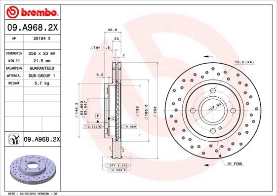 BREMBO Kočioni disk