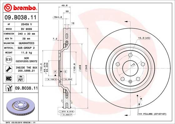 BREMBO Kočioni disk