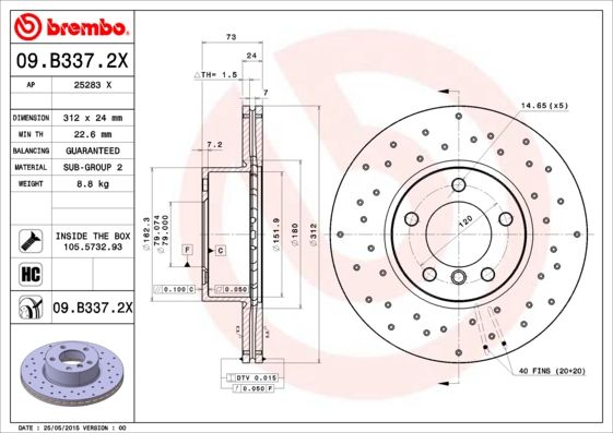 BREMBO Kočioni disk