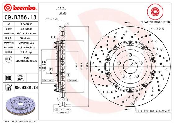 BREMBO Kočioni disk