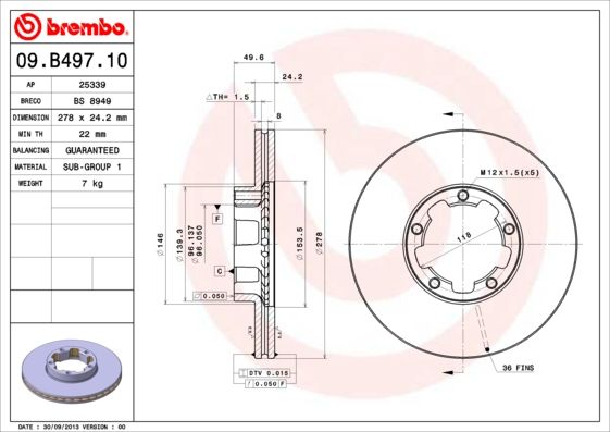 BREMBO Kočioni disk