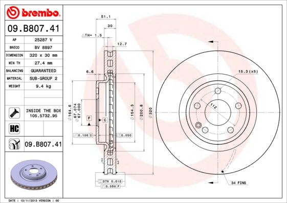 BREMBO Kočioni disk