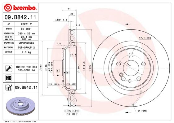 BREMBO Kočioni disk