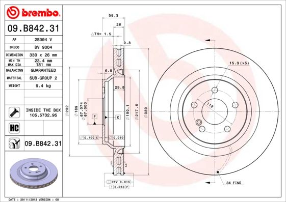BREMBO Kočioni disk