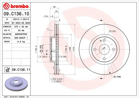 BREMBO Kočioni disk