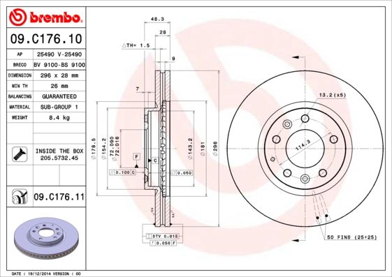 BREMBO Kočioni disk