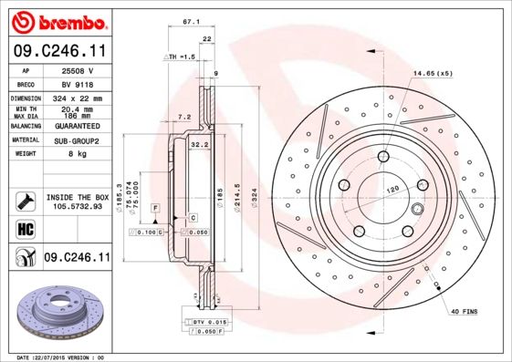 BREMBO Kočioni disk