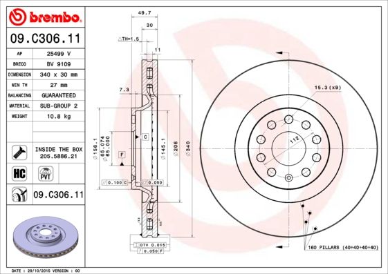 BREMBO Kočioni disk