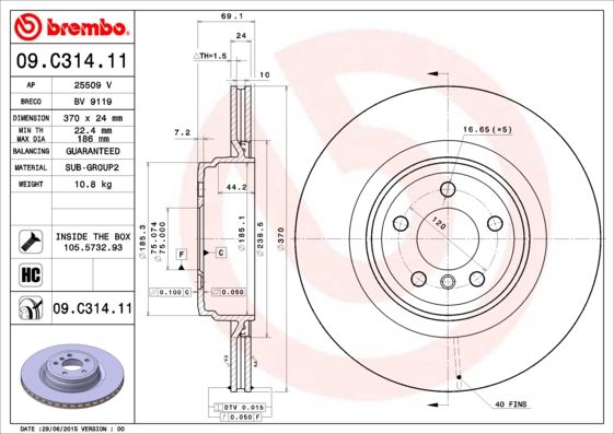 BREMBO Kočioni disk