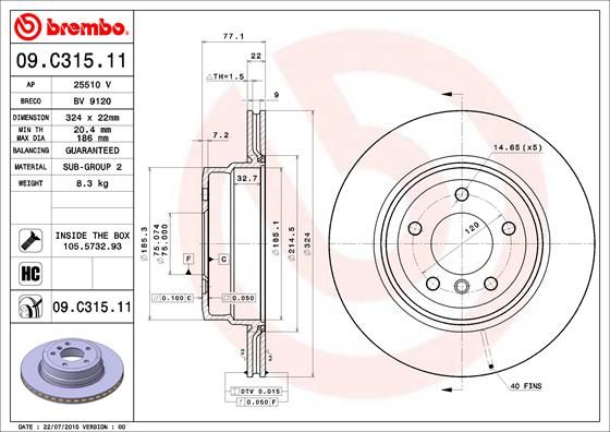 BREMBO Kočioni disk