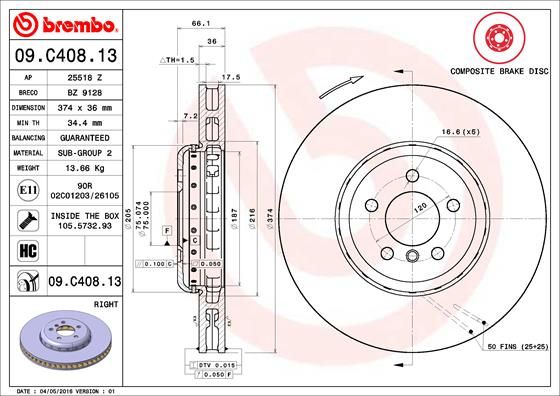 BREMBO Kočioni disk