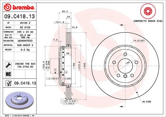 BREMBO Kočioni disk