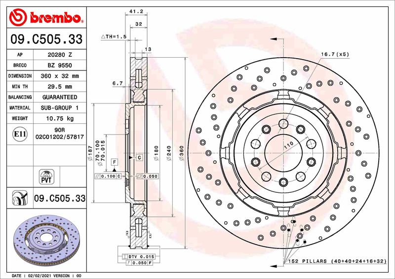 BREMBO Kočni disk
