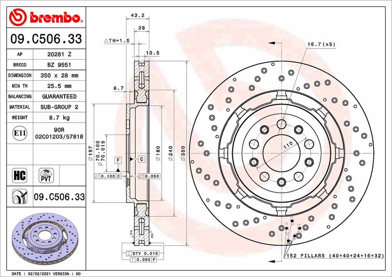 BREMBO Kočioni disk