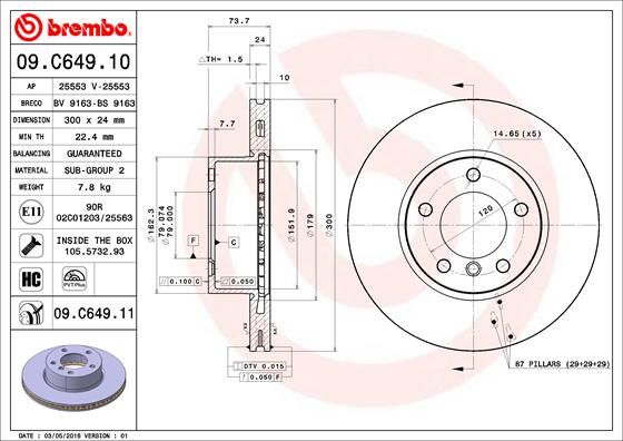 BREMBO Kočioni disk