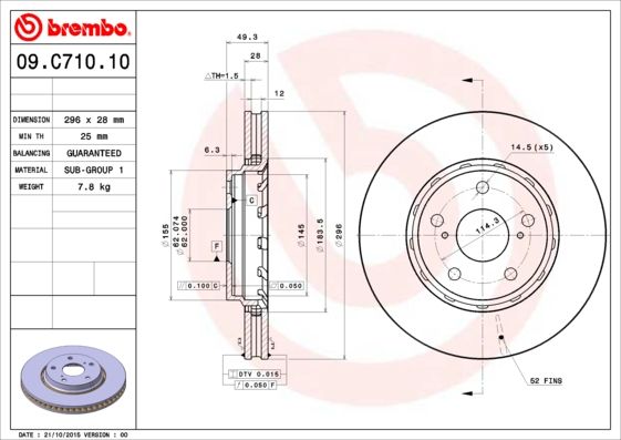 BREMBO Kočioni disk