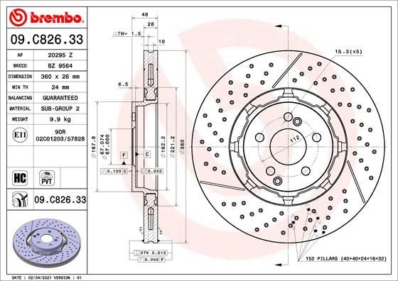 BREMBO Kočioni disk