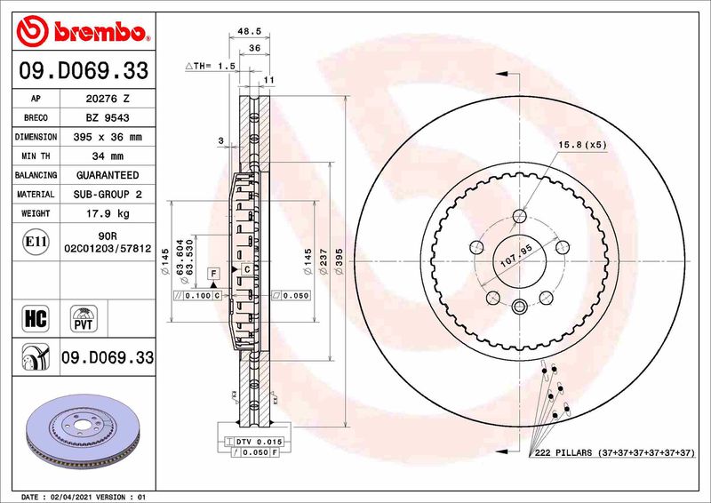 BREMBO Kočni disk