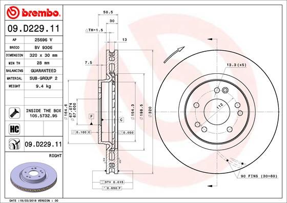 BREMBO Kočioni disk